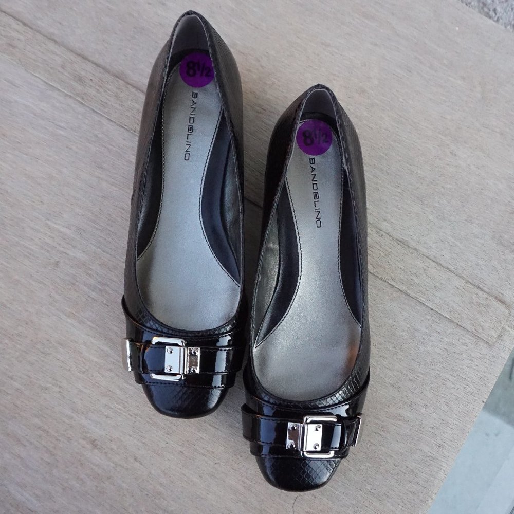 💋 NEW Bandolino Black Silver Ballerina Flats 💋